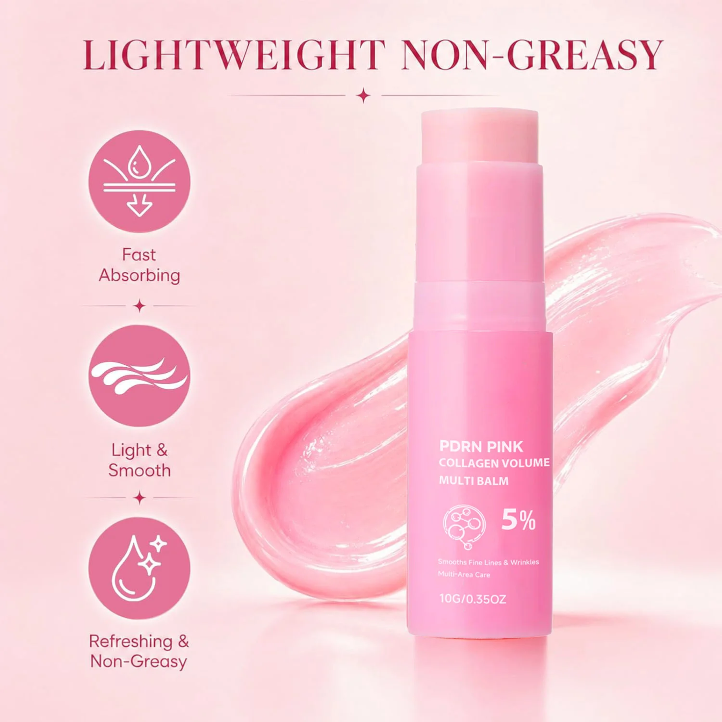 Collagen Moisturizing Cream Stick Hydrating Non-Greasy Instant Touch-Ups for Dewy Plump Skin Radiant Finish Korean Cosmetics
