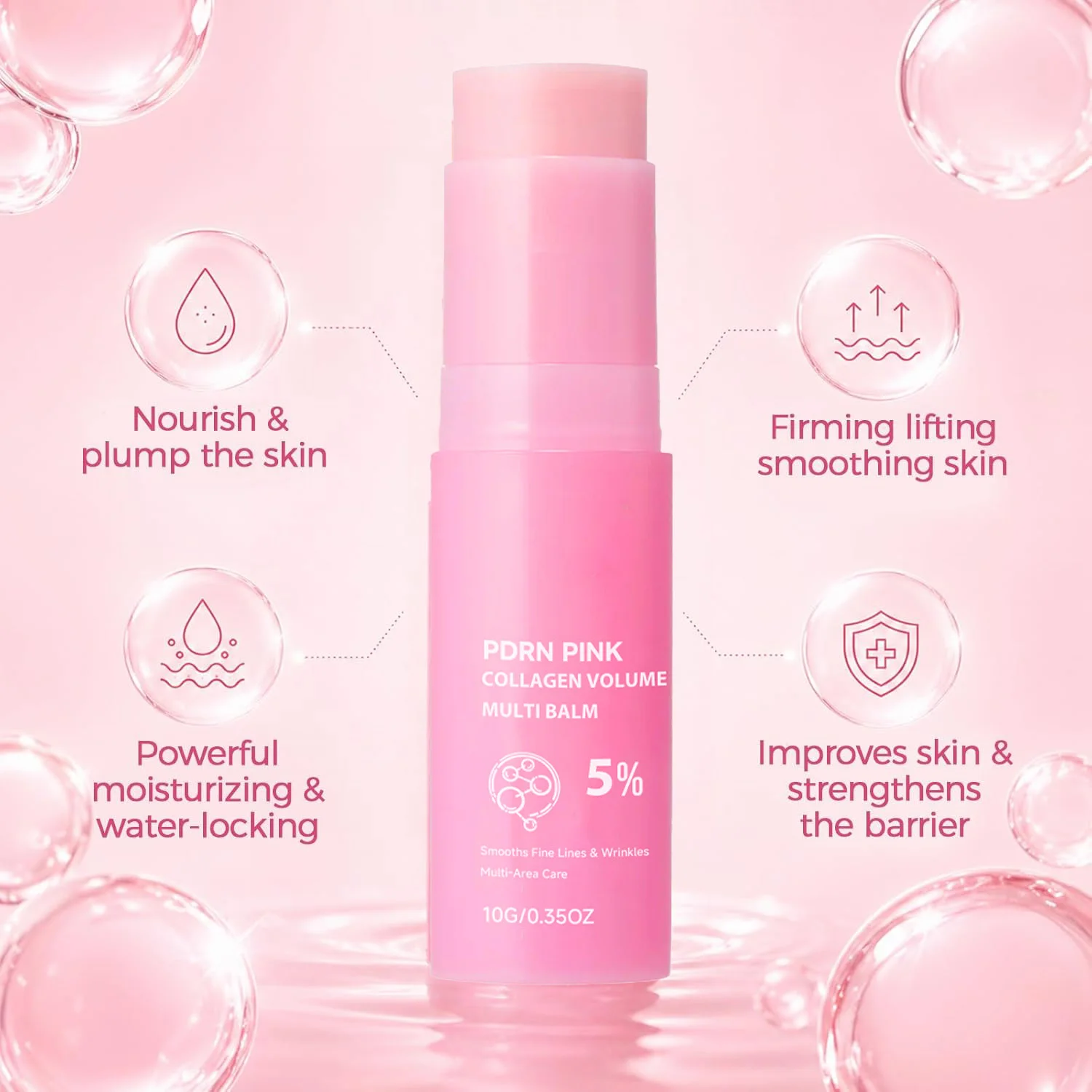 Collagen Moisturizing Cream Stick Hydrating Non-Greasy Instant Touch-Ups for Dewy Plump Skin Radiant Finish Korean Cosmetics
