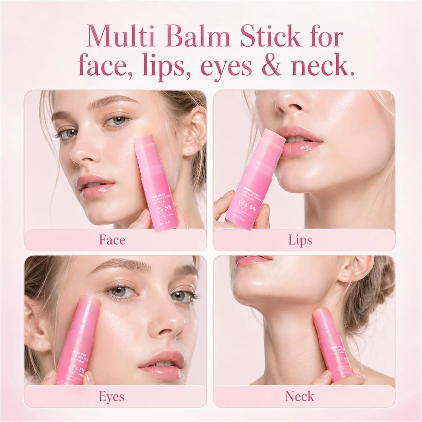 Collagen Moisturizing Cream Stick Hydrating Non-Greasy Instant Touch-Ups for Dewy Plump Skin Radiant Finish Korean Cosmetics